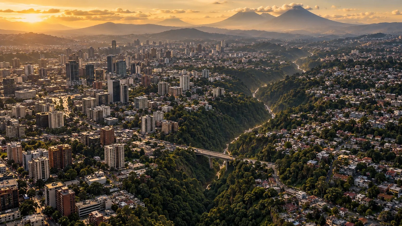 Ciudad de Guatemala al atardecer